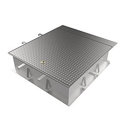 Flush-mounted HUBER Manhole Cover SD7, rectangular, made of stainless steel