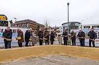 Cérémonie symbolique de pose de la première pierre du nouvel immeuble de bureaux de HUBER SE