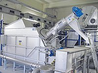 Discharge from the HUBER ROTAMAT® Membrane Screen RoMem