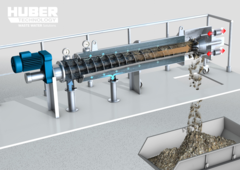 Functional sketch of HUBER STRAINPRESS® Sludge Screen